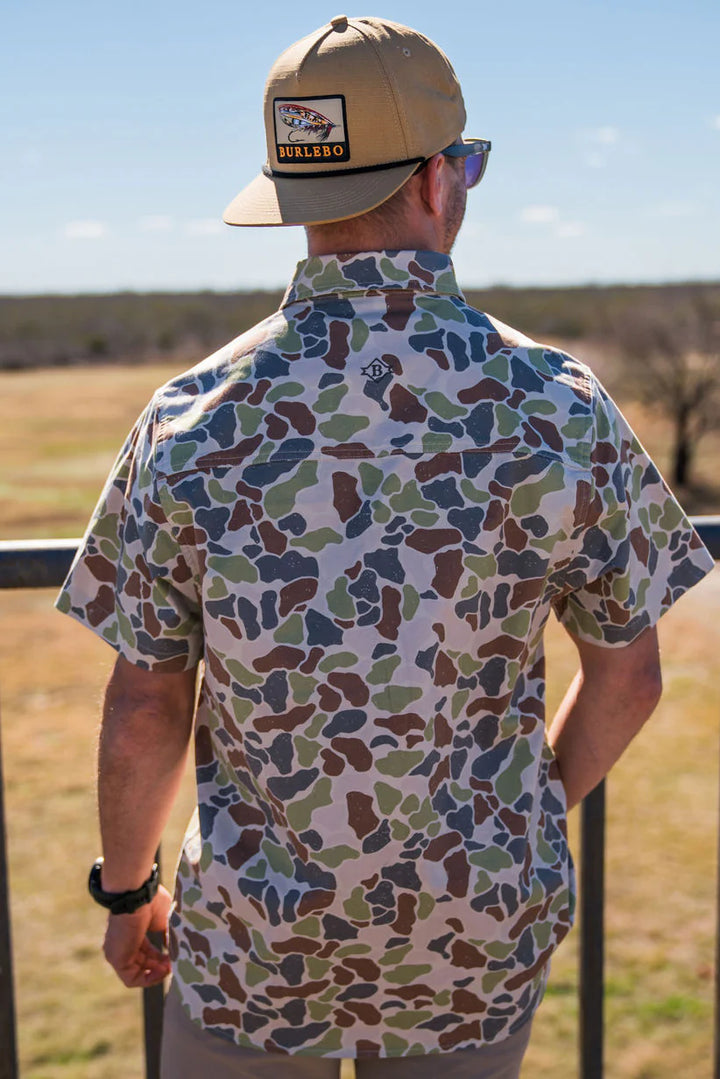 Burlebo Twill Button Up - Driftwood Camo