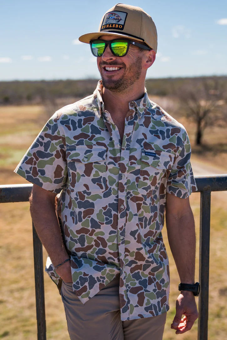 Burlebo Twill Button Up - Driftwood Camo