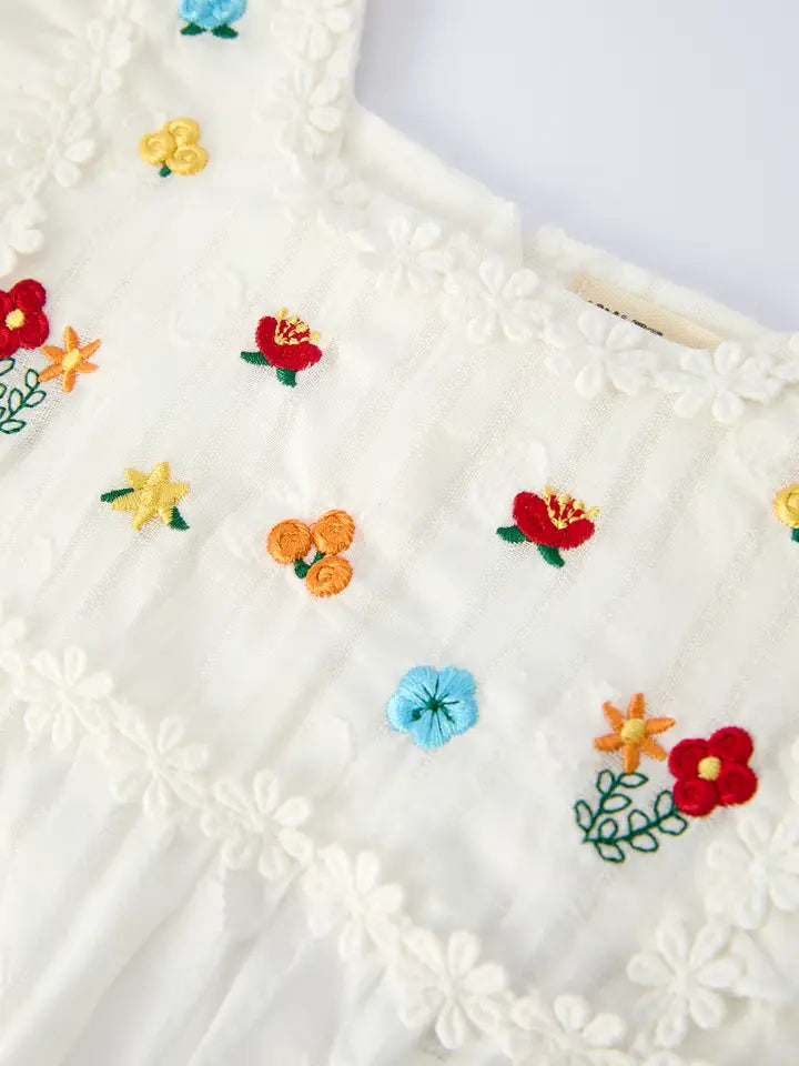 BR Rylee Faith Floral Embroidery Romper