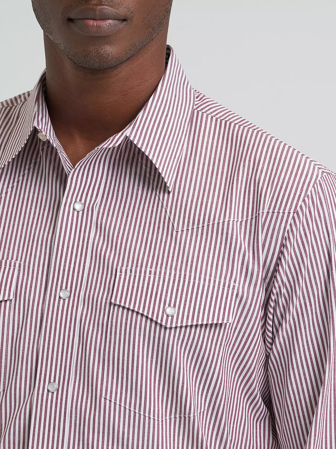 Wrangler Men's Wrinkle Resist LS Western Snap Stripe Shirt