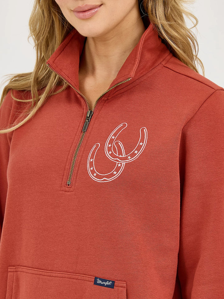 Wrangler® Western Quarter Zip Sweatshirt