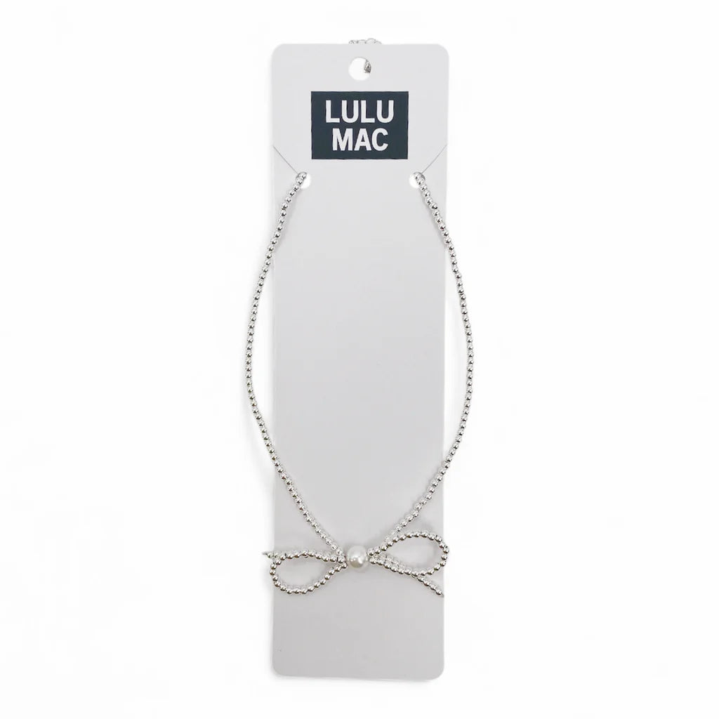 Lulu Mac Gold Bow Stretch Necklace