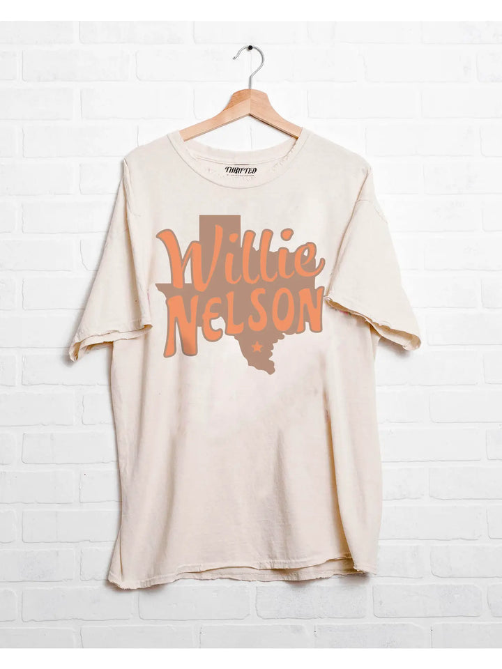 The Willie Nelson Orange Texas Thrifted Tee