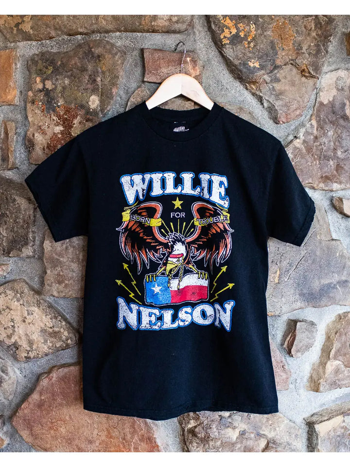 The Willie Nelson Born For Trouble Thrifted Tee