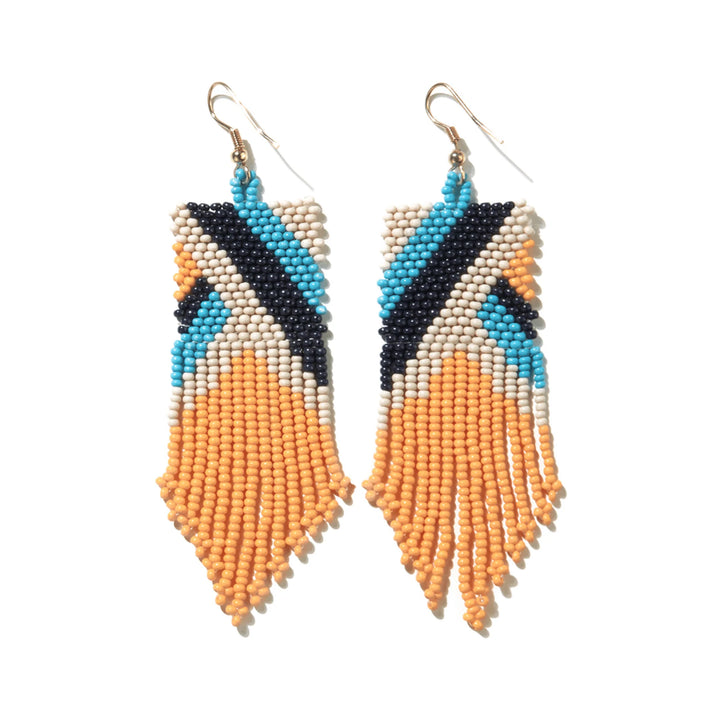 Fiona Beaded Fringe Earrings