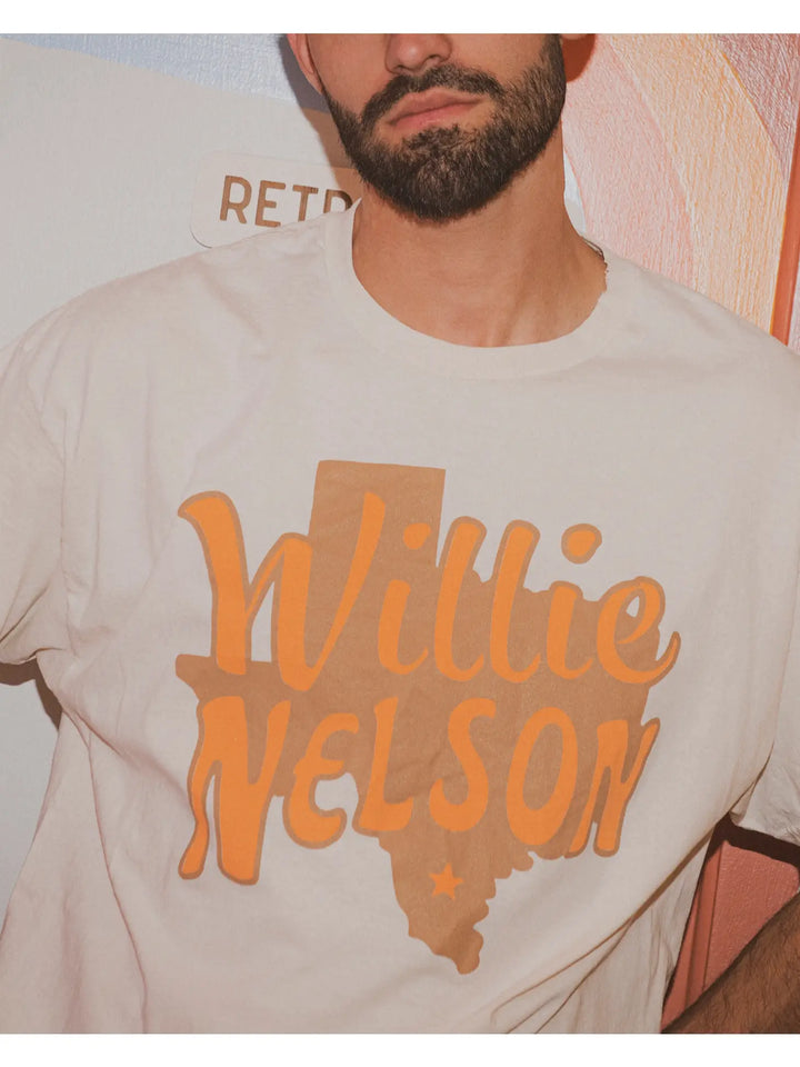 The Willie Nelson Orange Texas Thrifted Tee